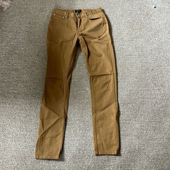 Mens A.P.C Tan/Brown Petit New Standard Skinny Jeans 27W - Picture 3 of 8